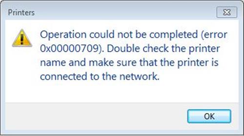Windows 10 0x00000709 Yazıcı Hatası